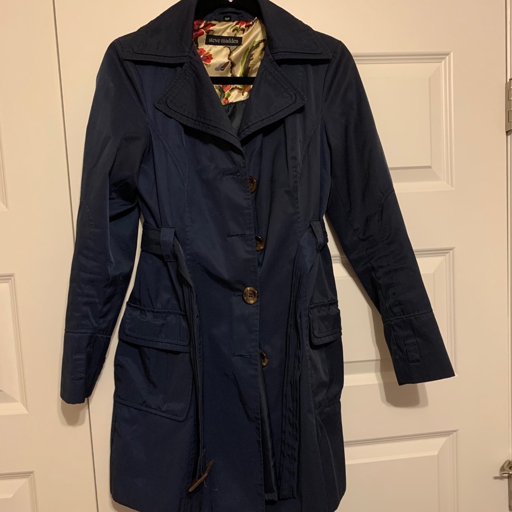 Navy Steve Madden Trench Coat